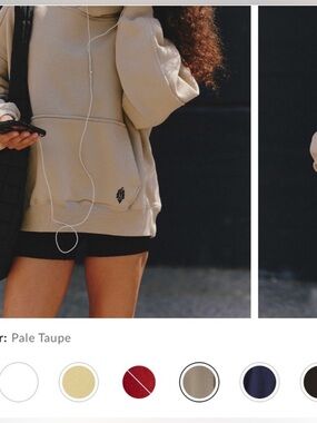 Fp movement Beige Hooded Sweatshirt with Front Pocket